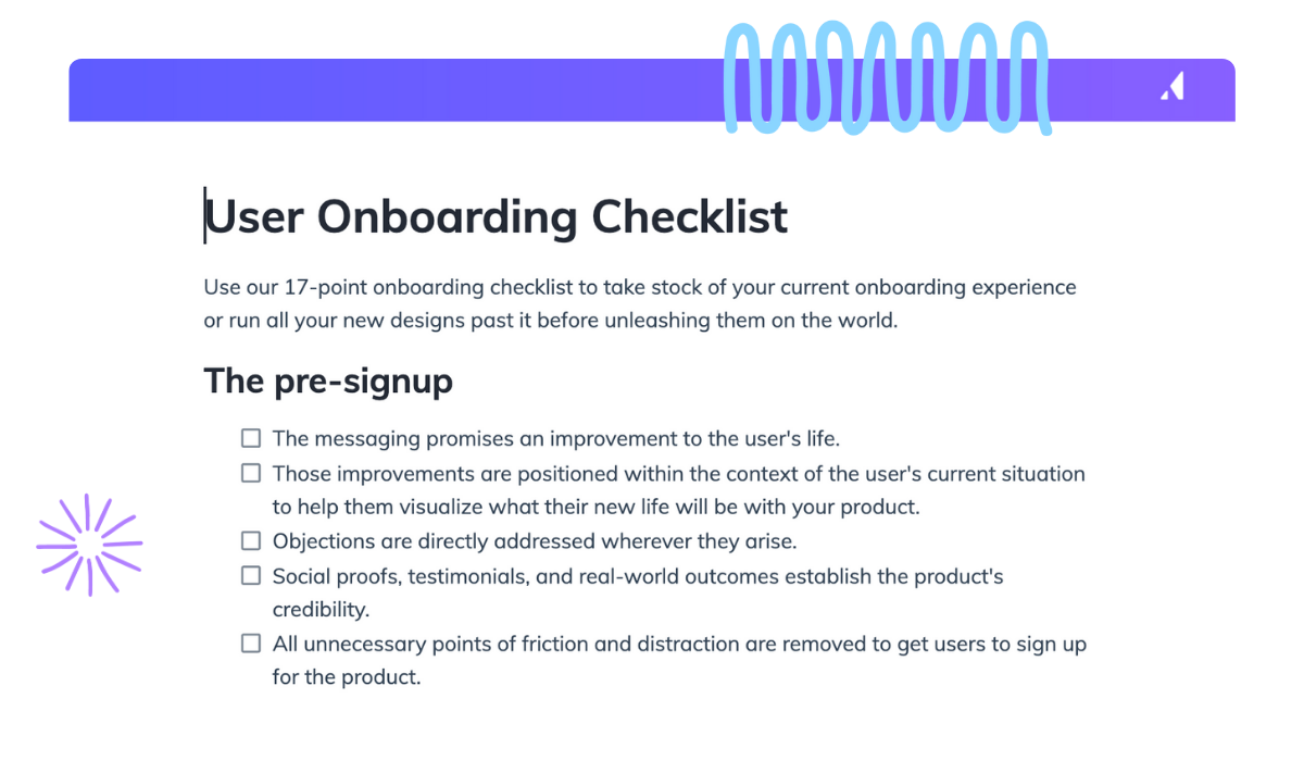 User Onboarding Checklist